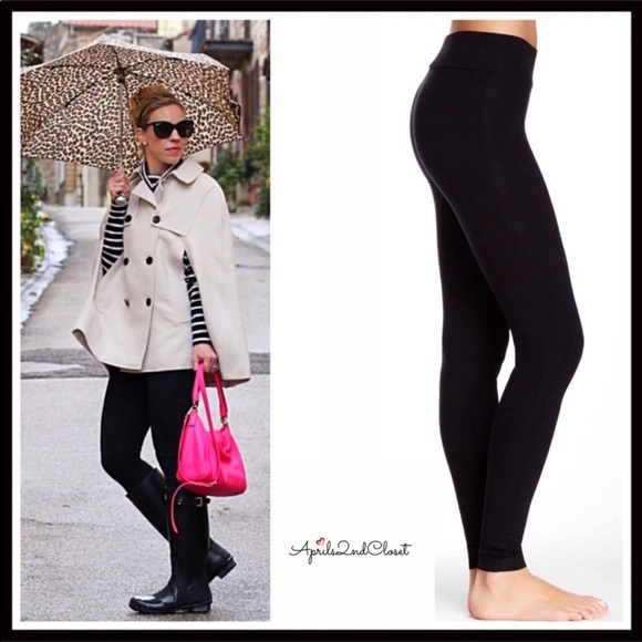 BLACK LEGGINGS BASIC SKINNY KNIT PANTS - Picture 8 of 8